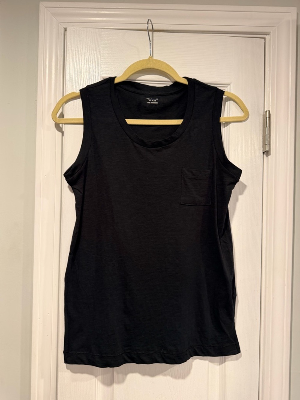 NWOT Madewell Size  XXS Black Lightweight Crew Neck Relaxed Fit Cotton Tank Top